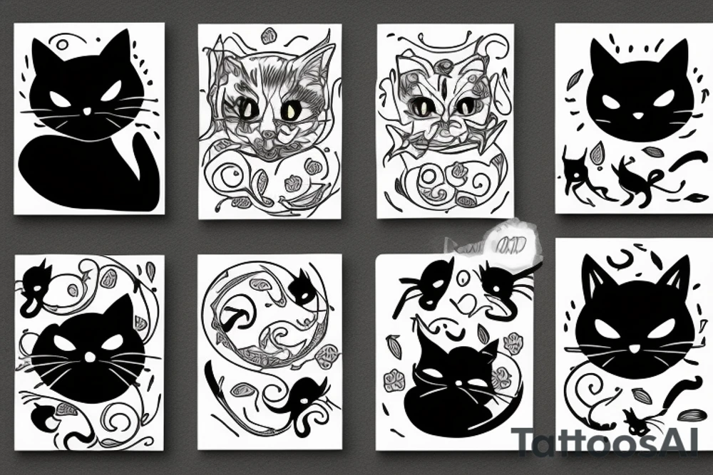 Black cat tattoo idea