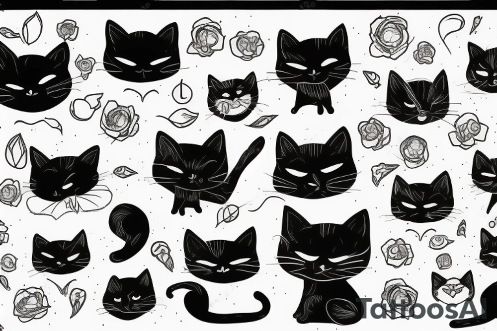 Black cat tattoo idea
