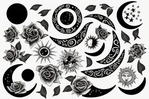 Moon and sun tattoo idea