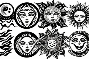 Moon and sun tattoo idea