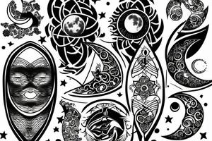 Moon and sun tattoo idea