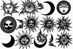 Moon and sun tattoo idea