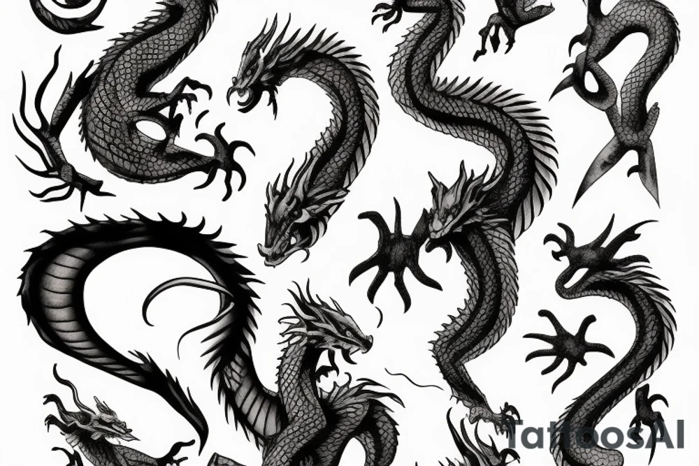 dragon on the fire tattoo idea
