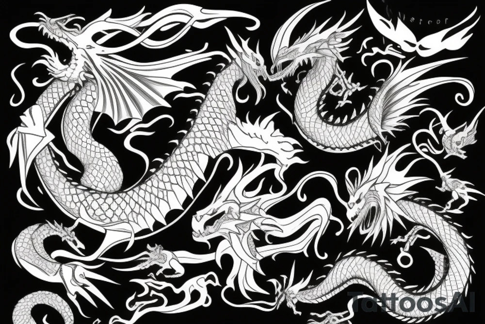 dragon on the fire tattoo idea