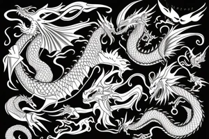 dragon on the fire tattoo idea