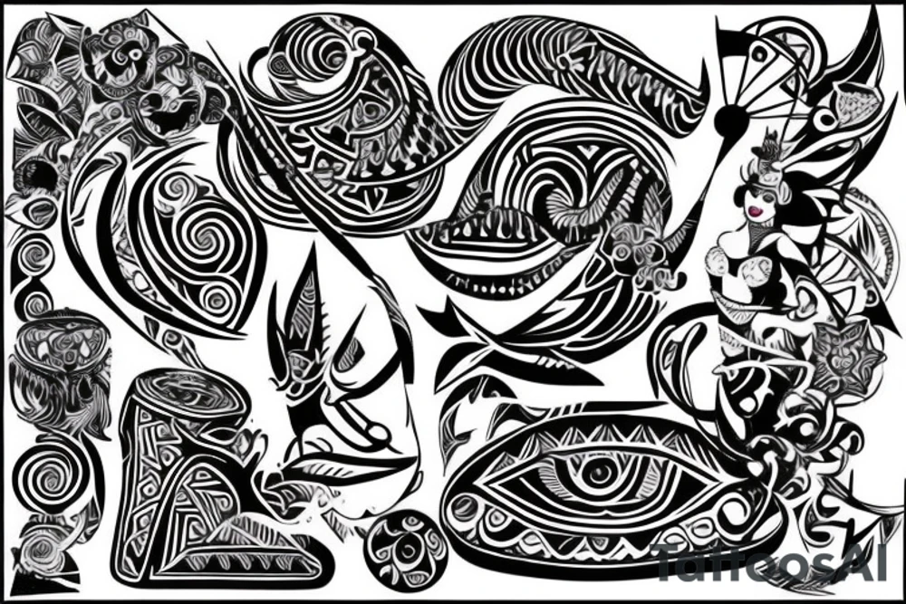 Tribal art with Mya and Nikko in it tattoo idea