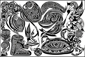 Tribal art with Mya and Nikko in it tattoo idea
