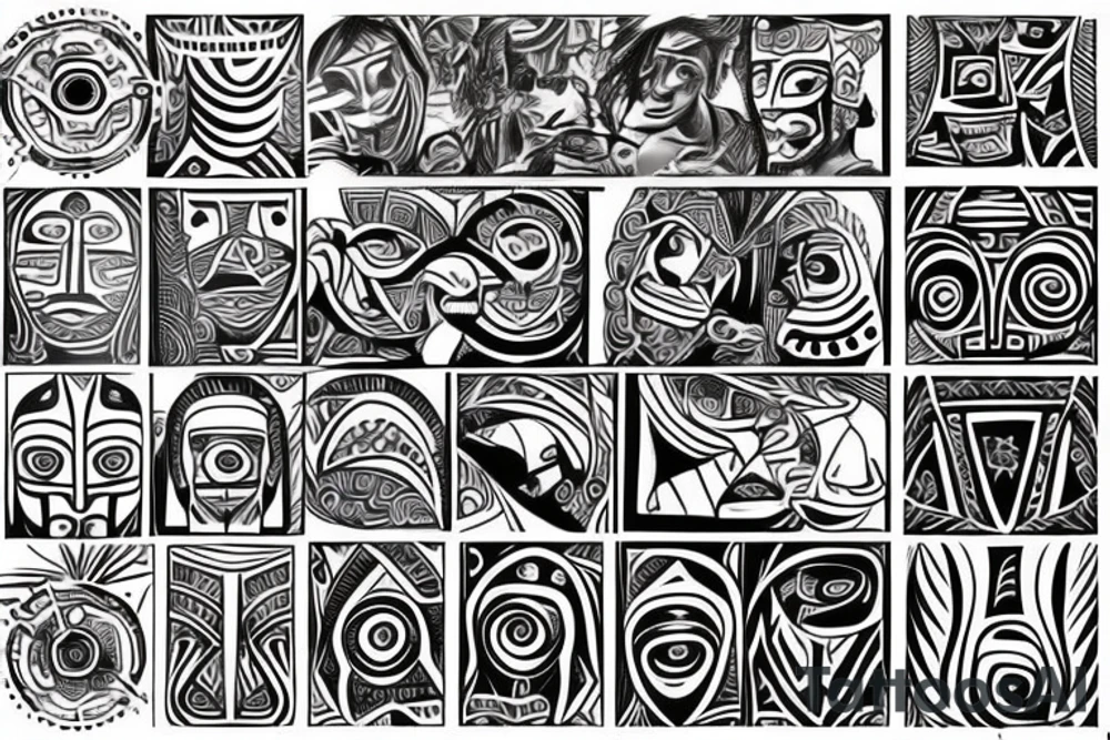 Tribal art with Mya and Nikko in it tattoo idea