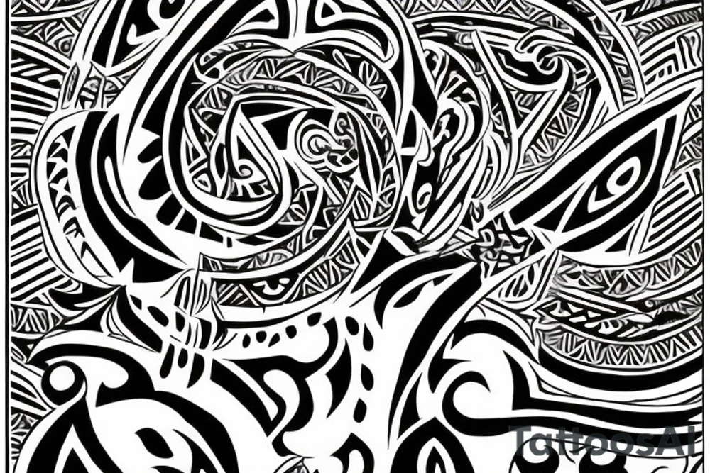 Tribal art with names Mya and Nikko tattoo idea