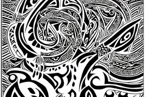 Tribal art with names Mya and Nikko tattoo idea