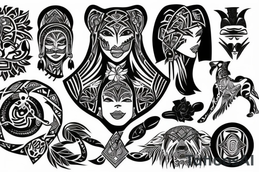 Tribal Totem with Mya and Nikko tattoo idea
