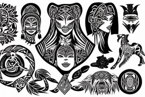 Tribal Totem with Mya and Nikko tattoo idea