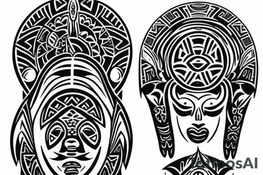 Tribal Totem with Mya and Nikko tattoo idea