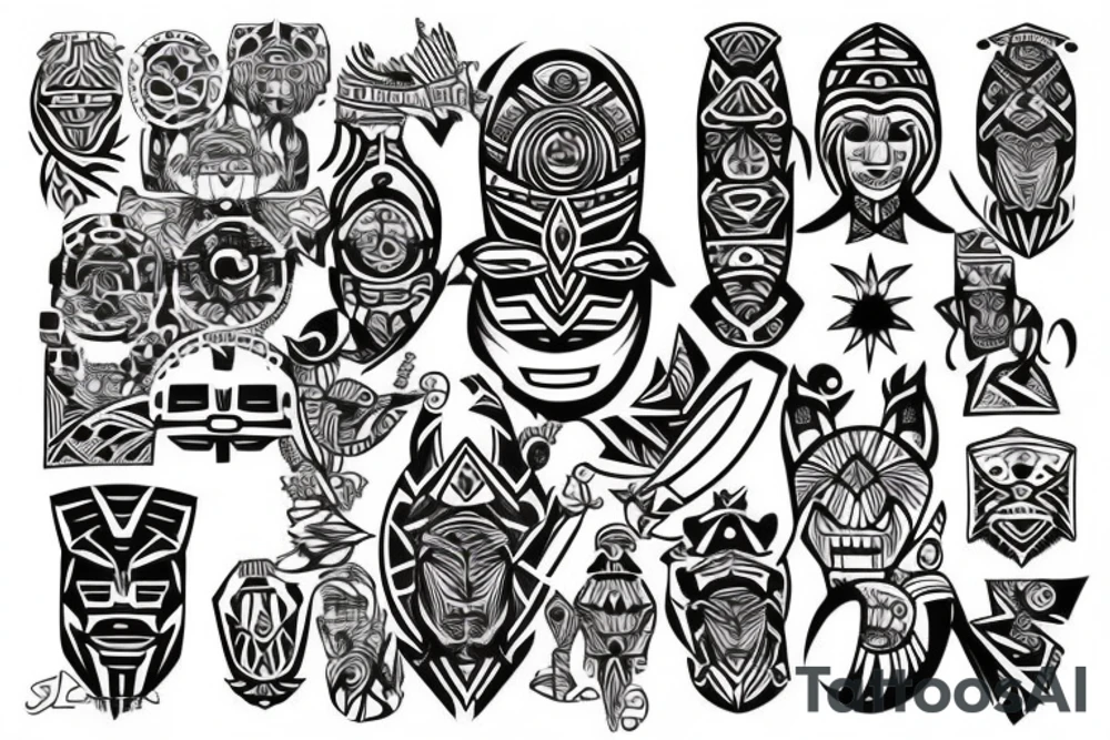 Tribal Totem with Mya and Nikko tattoo idea