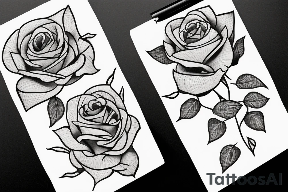 Rose with petals tattoo idea