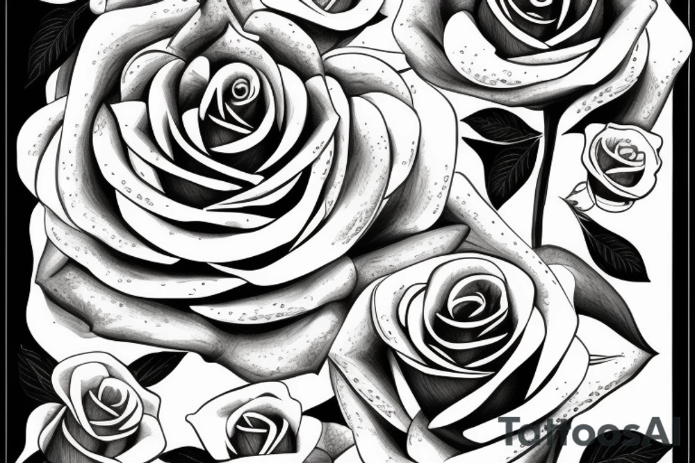 Rose with petals tattoo idea