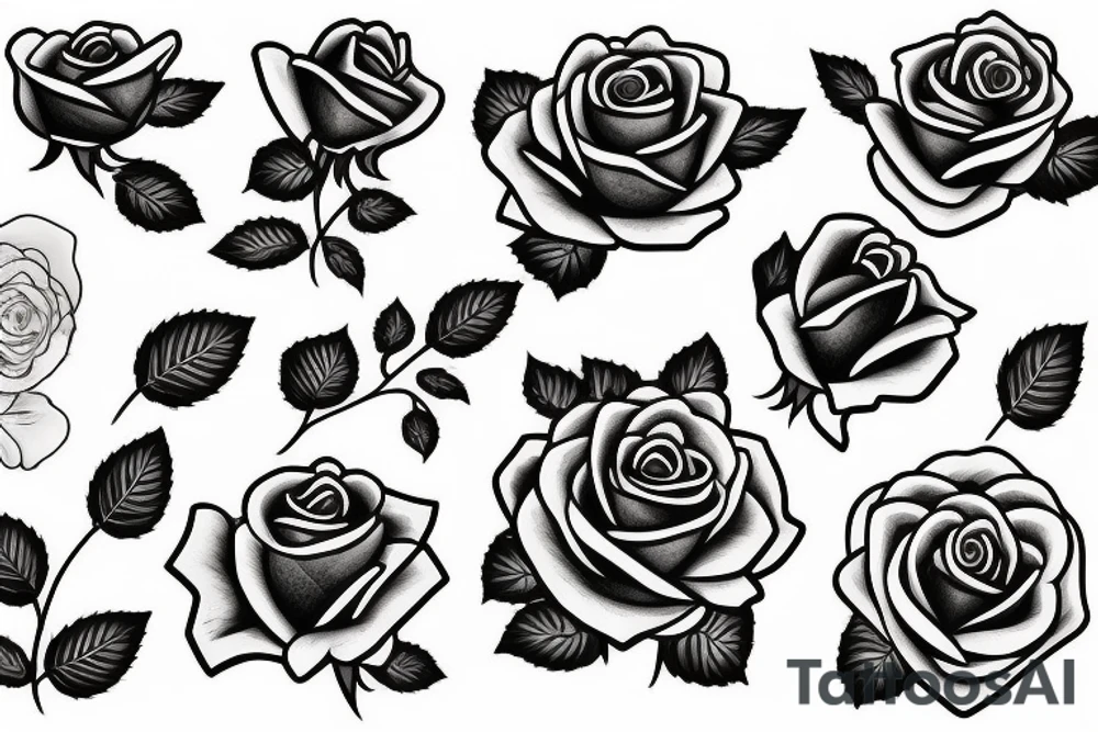 Rose with petals tattoo idea