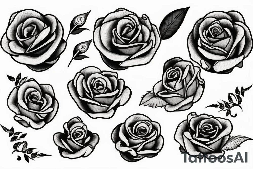 Rose with petals tattoo idea