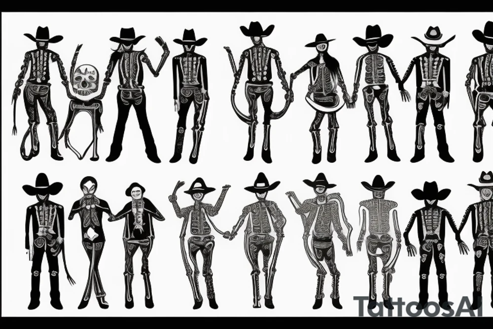 cowboy skeleton tattoo idea