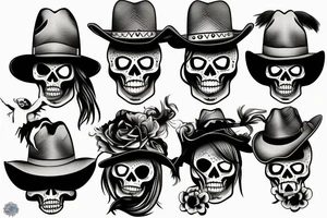 cowboy skeleton tattoo idea