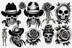 cowboy skeleton tattoo idea