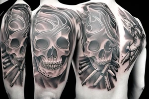 cowboy skeleton tattoo idea