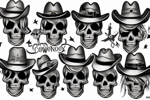 cowboy skeleton tattoo idea