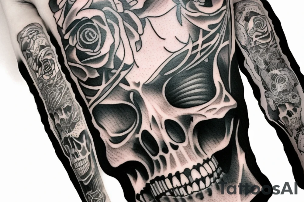 cowboy skeleton tattoo idea