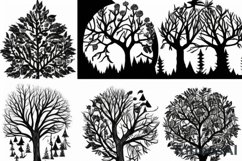 simple forest tattoo idea