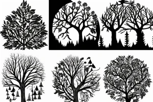 simple forest tattoo idea