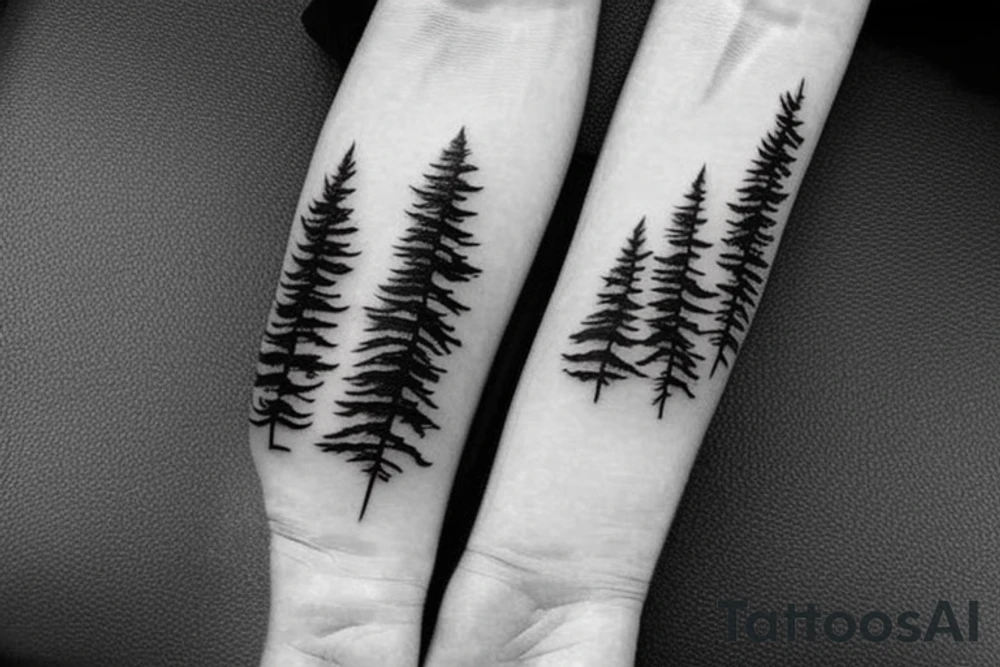 simple forest tattoo idea