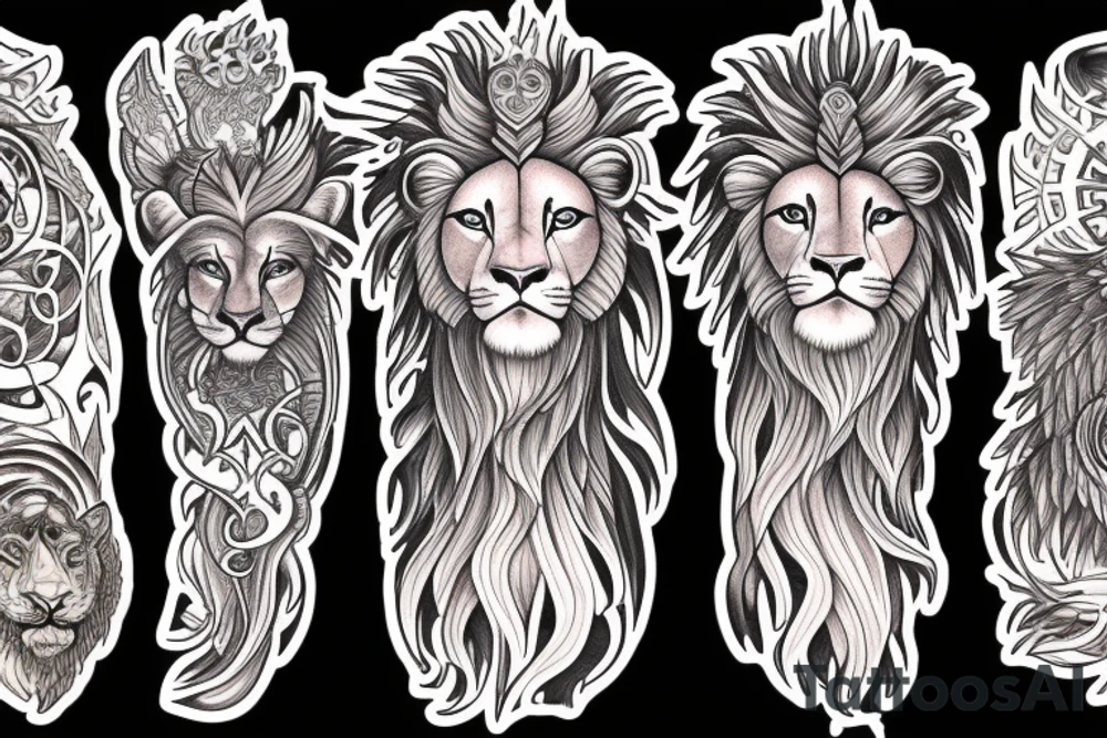 Celestial lion tattoo idea