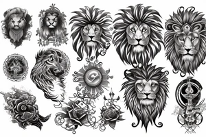 Celestial lion tattoo idea