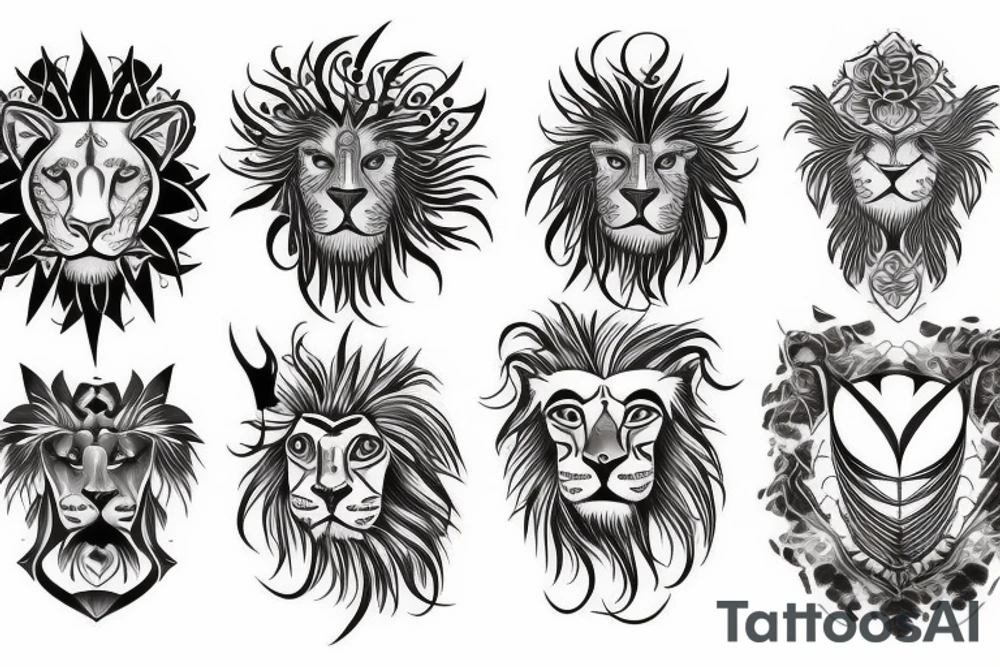 Celestial lion tattoo idea