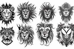 Celestial lion tattoo idea