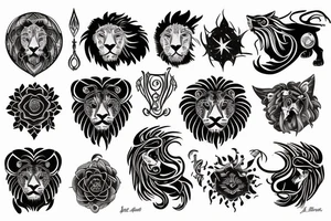 Celestial lion tattoo idea