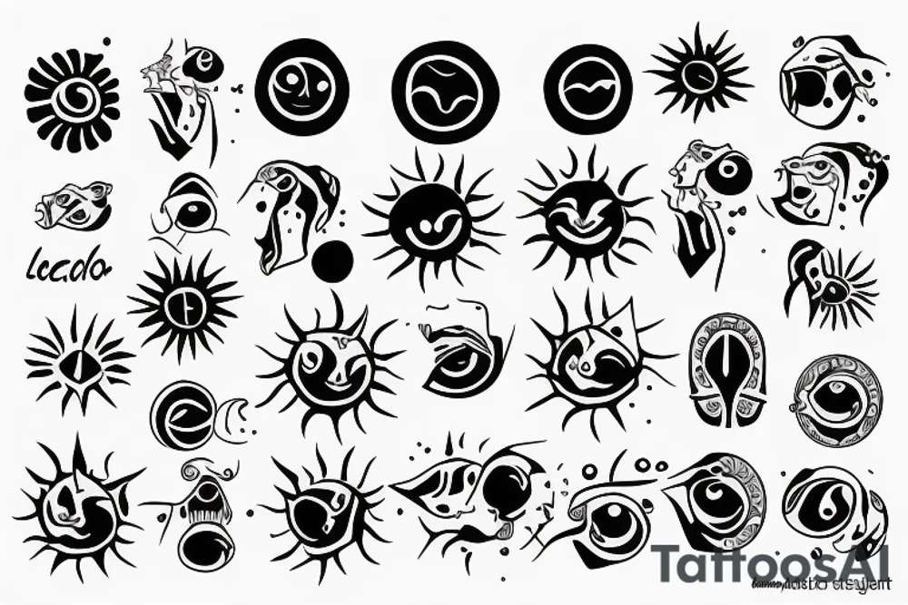 Leo with sun tattoo idea