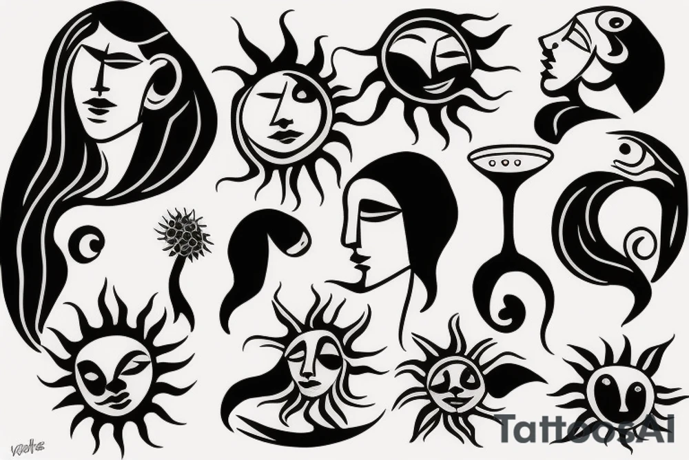Leo with sun tattoo idea