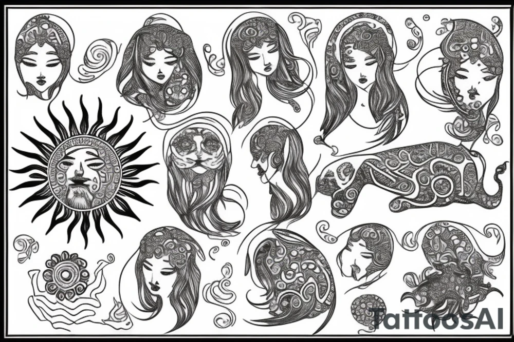 Leo with sun tattoo idea