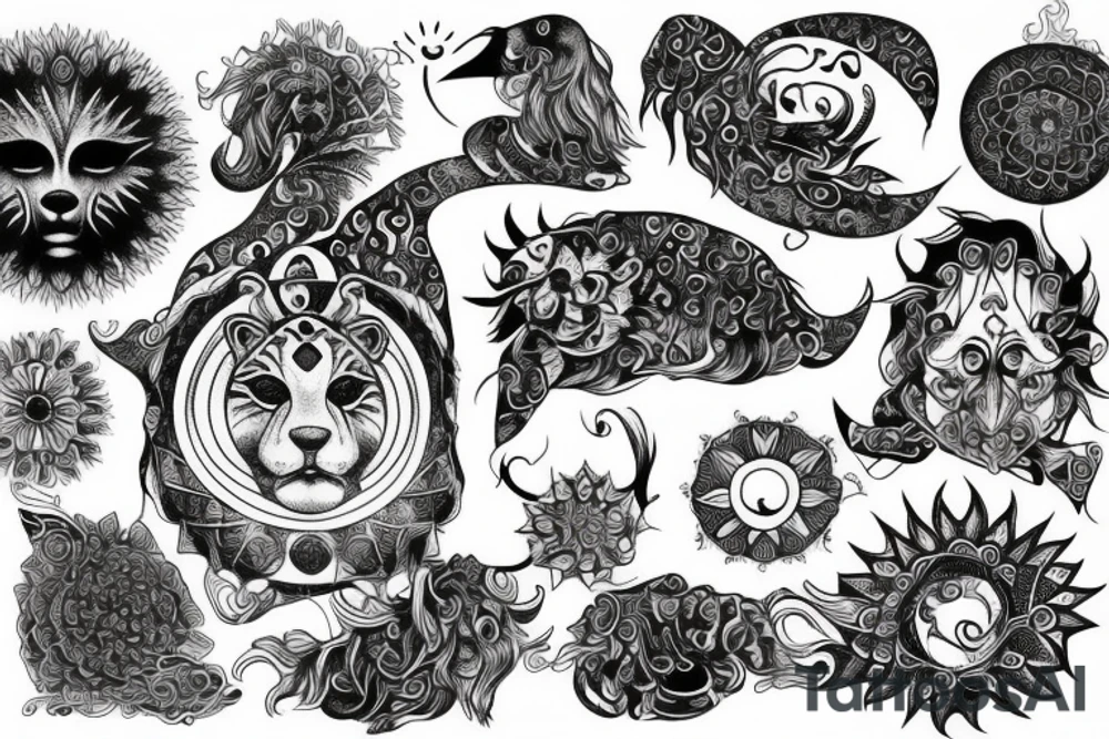 Leo with sun tattoo idea