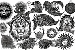 Leo with sun tattoo idea