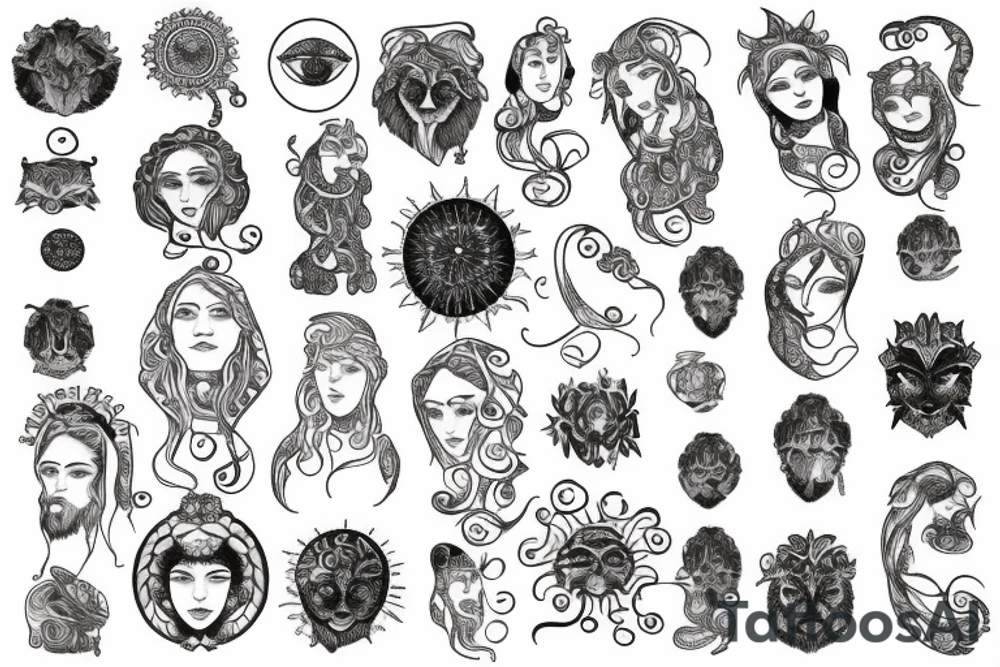 Leo with sun tattoo idea
