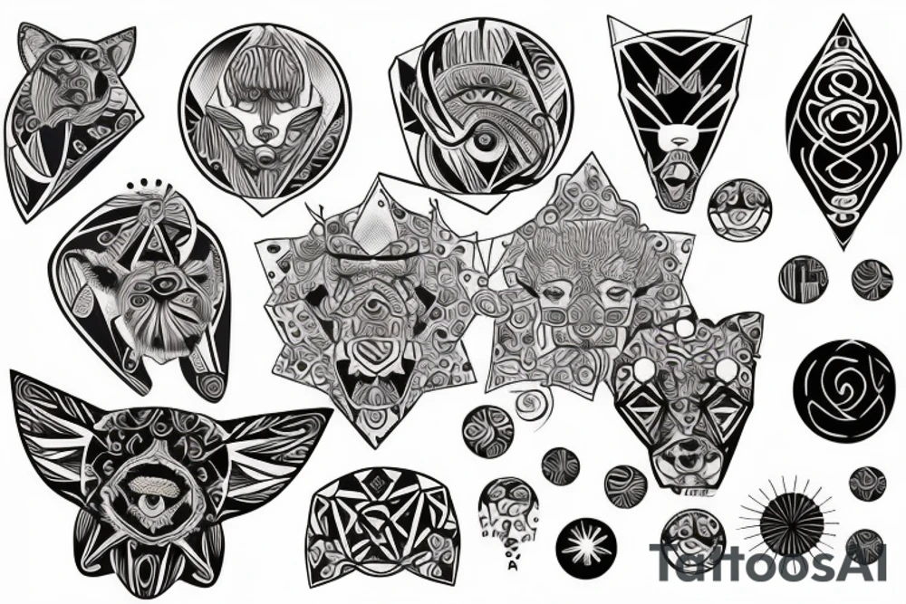 Leo with rising sun tattoo idea