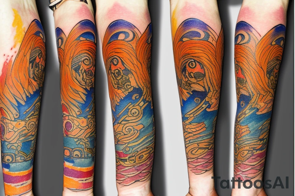 Leo with rising sun tattoo idea