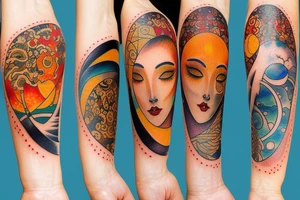 Rising sun and moon tattoo idea