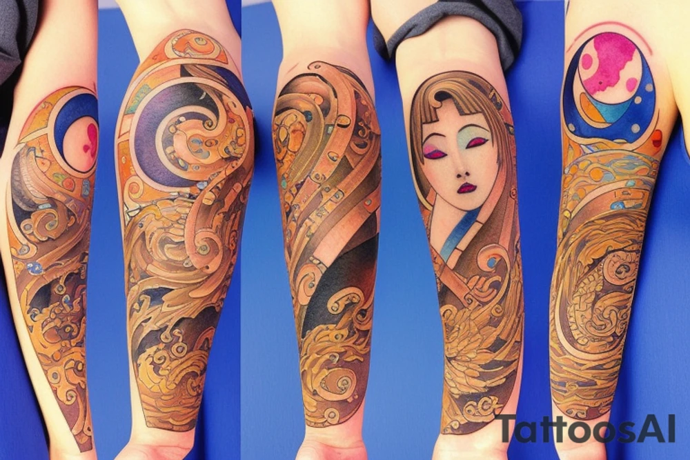 Rising sun and moon tattoo idea