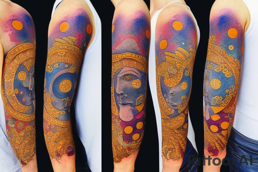 Rising sun and moon tattoo idea