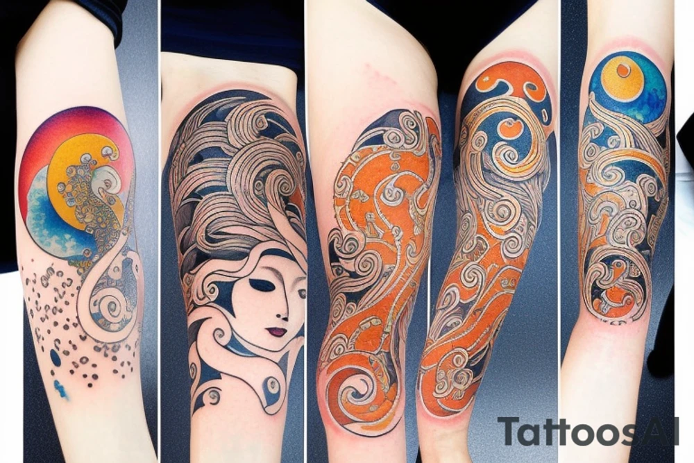 Rising sun and moon tattoo idea