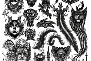 Gothic style. Leo of san marco. Number 37 tattoo idea