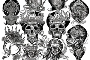 Gothic style. Leo of san marco. Number 37 tattoo idea